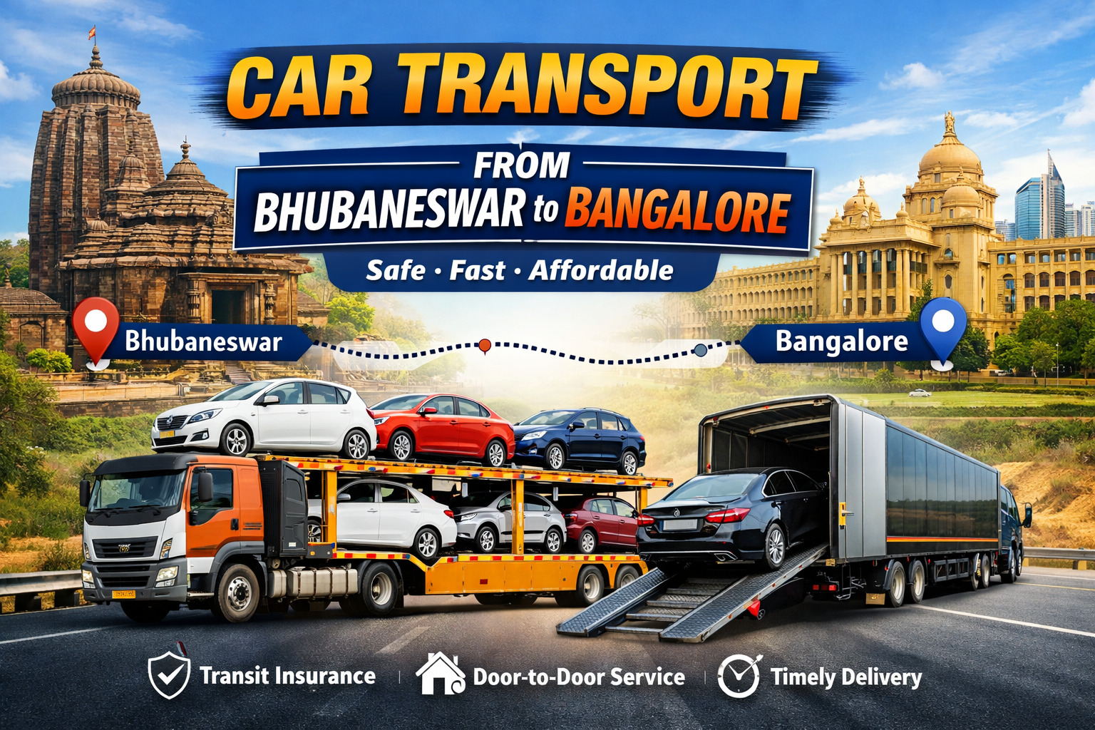 Car Transport from Bhubaneswar to Bangalore