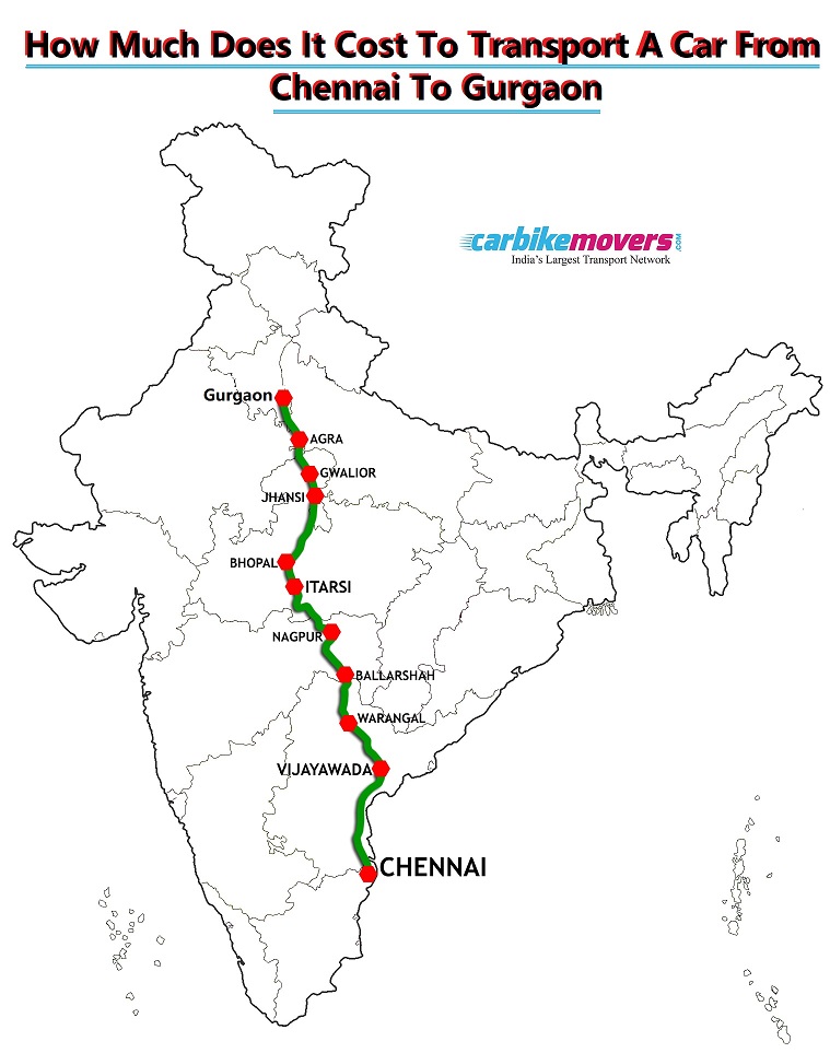 How Much Does It Cost to Transport a Car from Chennai to Gurgaon?